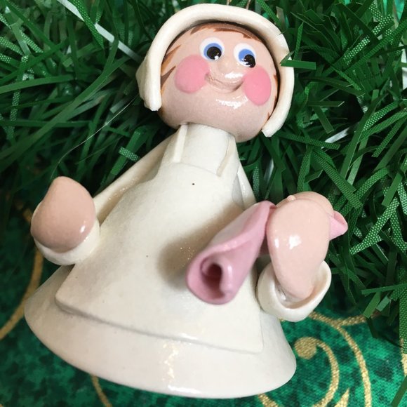 80’s Polymer Clay Ornaments  handmade Set  Christmas Bells Vintage - Picture 4 of 15